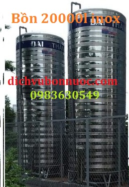 bồn 20000l inox đứng đại thành