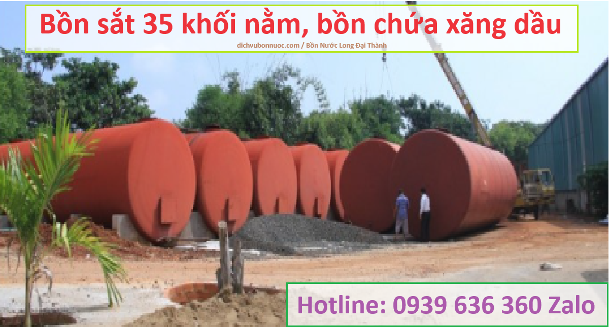 Bồn sắt 35 khối nằm