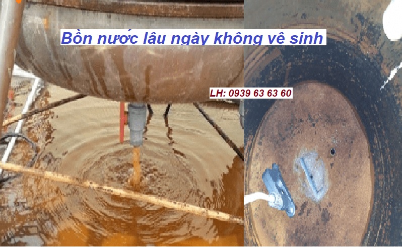 xúc rửa vệ sinh bồn nước