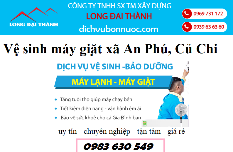 vệ sinh máy giặt xã an phú huyện củ chi