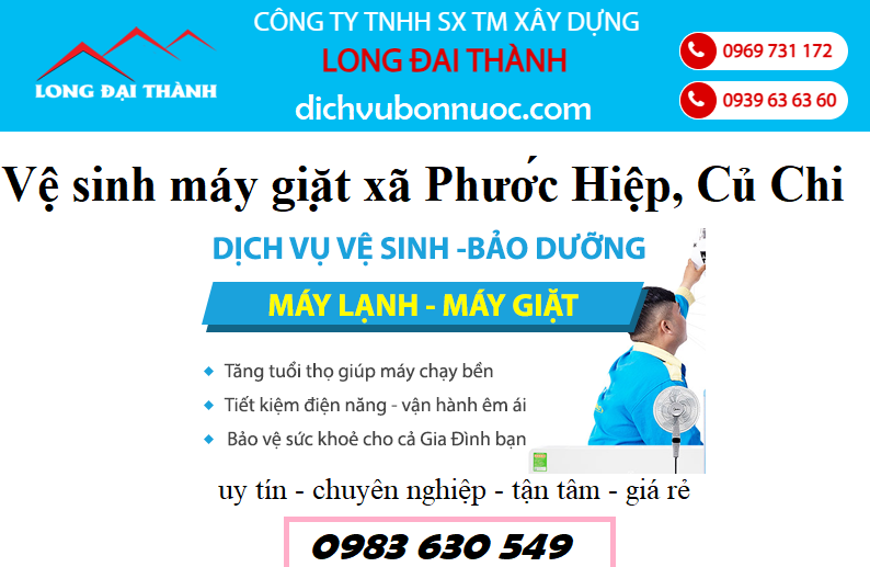 vệ sinh máy giặt xã phước hiệp huyện củ chi