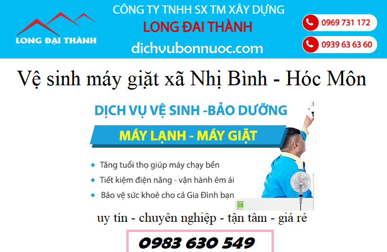 vệ sinh máy giặt xã nhị bình huyện hóc môn